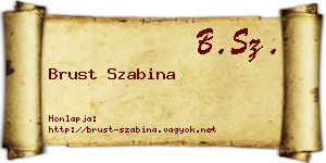 Brust Szabina névjegykártya