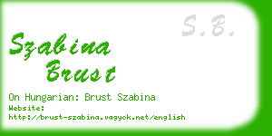 szabina brust business card